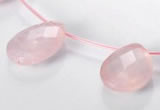 CRQ06 19*25mm faceted teardrop A grade natural rose quartz beads