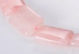 CRQ09 A grade 18*25mm rectangle natural rose quartz beads