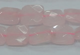 CRQ101 15.5 inches 14*14mm faceted square natural rose quartz beads