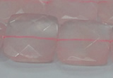 CRQ102 15.5 inches 25*25mm faceted square natural rose quartz beads