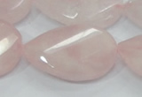 CRQ103 15.5 inches 30*40mm twisted teardrop natural rose quartz beads