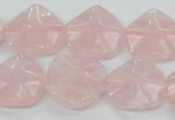 CRQ104 15.5 inches 20*20mm lotus shaped natural rose quartz beads