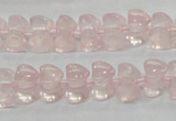 CRQ105 15.5 inches 7*11mm double heart natural rose quartz beads