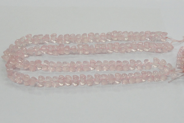 CRQ105 15.5 inches 7*11mm double heart natural rose quartz beads