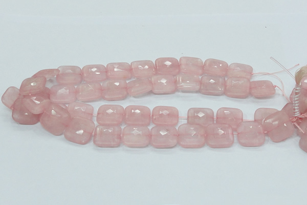 CRQ109 15.5 inches 20*20mm faceted square natural rose quartz beads