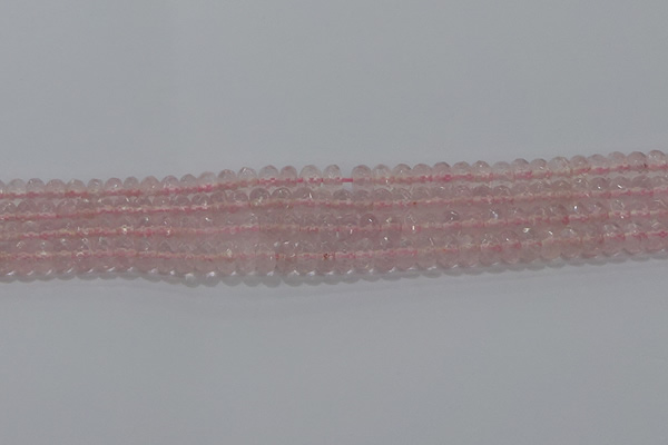 CRQ115 15.5 inches 4*6mm faceted rondelle rose quartz beads