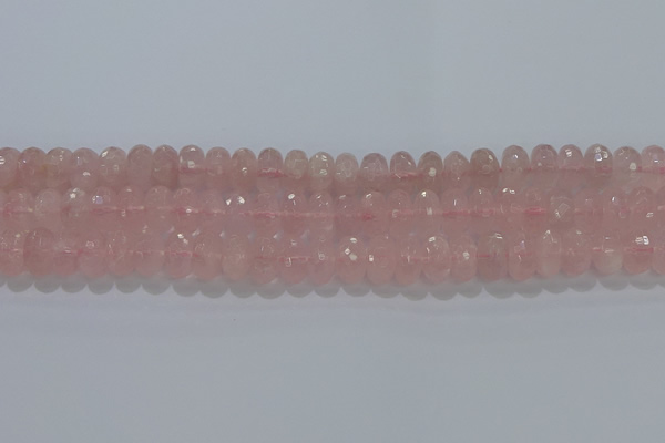 CRQ118 15.5 inches 7*12mm faceted rondelle rose quartz beads