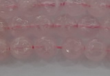 CRQ130 15.5 inches 8mm faceted round natural rose quartz beads