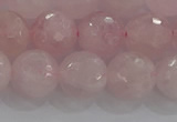 CRQ131 15.5 inches 10mm faceted round natural rose quartz beads