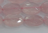 CRQ147 15.5 inches 12*16mm faceted oval natural rose quartz beads