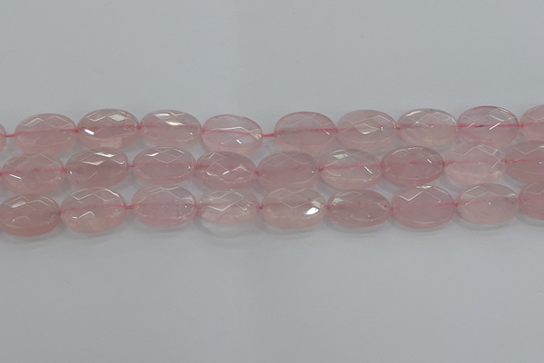 CRQ148 15.5 inches 13*18mm faceted oval natural rose quartz beads