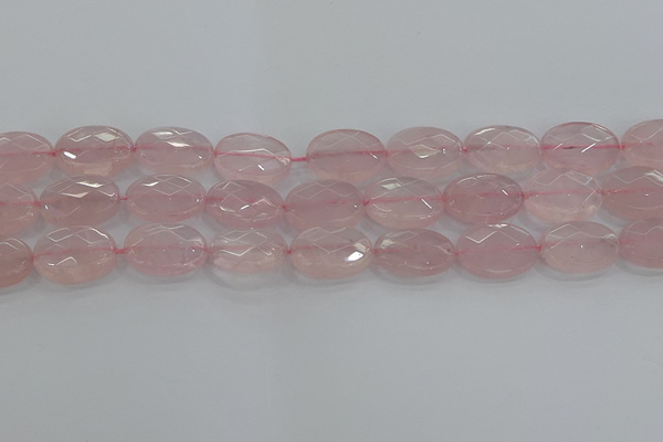 CRQ149 15.5 inches 15*20mm faceted oval natural rose quartz beads