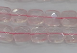 CRQ153 15.5 inches 8mm faceted square natural rose quartz beads