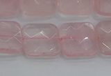 CRQ156 15.5 inches 15mm faceted square natural rose quartz beads