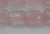 CRQ157 15.5 inches 18mm faceted square natural rose quartz beads