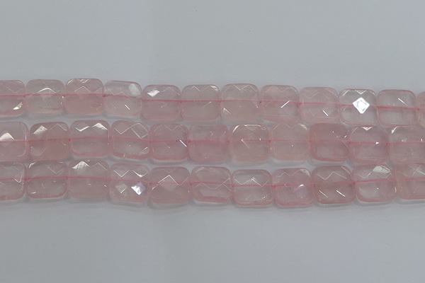 CRQ157 15.5 inches 18mm faceted square natural rose quartz beads