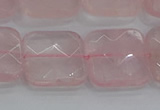 CRQ158 15.5 inches 20mm faceted square natural rose quartz beads