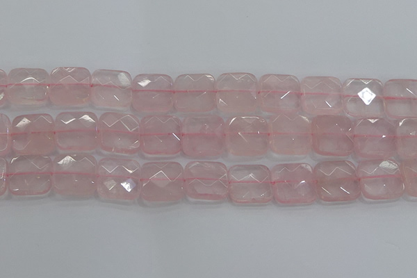 CRQ158 15.5 inches 20mm faceted square natural rose quartz beads