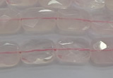 CRQ163 15.5 inches 8*10mm faceted rectangle natural rose quartz beads