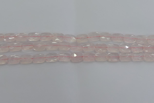 CRQ163 15.5 inches 8*10mm faceted rectangle natural rose quartz beads