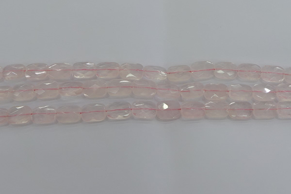 CRQ164 15.5 inches 10*14mm faceted rectangle natural rose quartz beads