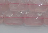 CRQ166 15.5 inches 13*18mm faceted rectangle natural rose quartz beads