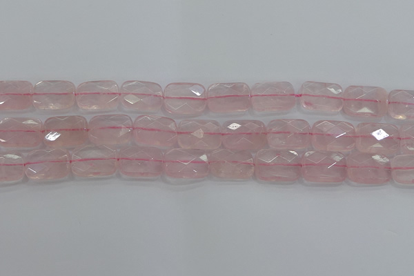 CRQ166 15.5 inches 13*18mm faceted rectangle natural rose quartz beads