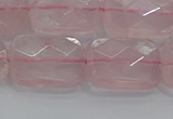 CRQ167 15.5 inches 15*20mm faceted rectangle natural rose quartz beads