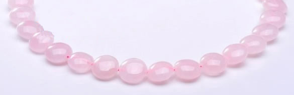 CRQ18 8*14mm flat round natural rose quartz beads wholesale