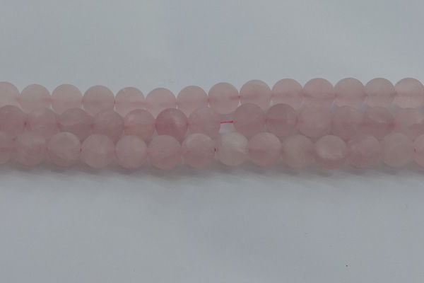 CRQ184 15.5 inches 12mm round matte rose quartz beads wholesale