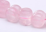 CRQ19 12*12mm dumbbell-shaped natural rose quartz bead Wholesale