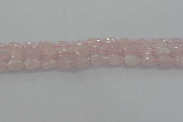 CRQ196 15.5 inches 10*14mm faceted teardrop natural rose quartz beads