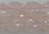 CRQ197 15.5 inches 12*16mm faceted teardrop natural rose quartz beads