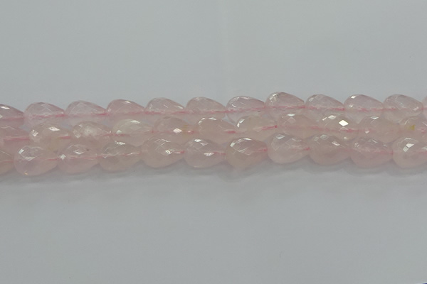 CRQ197 15.5 inches 12*16mm faceted teardrop natural rose quartz beads