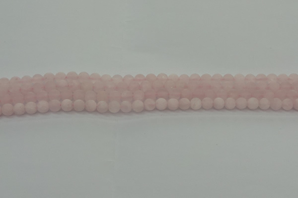 CRQ220 15.5 inches 4mm round matte rose quartz gemstone beads