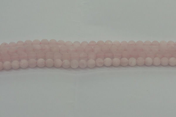 CRQ221 15.5 inches 6mm round matte rose quartz gemstone beads