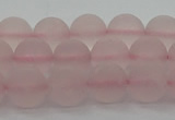 CRQ222 15.5 inches 8mm round matte rose quartz gemstone beads