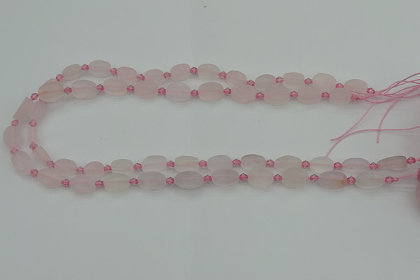 CRQ230 15.5 inches 8*12mm oval rose quartz beads wholesale