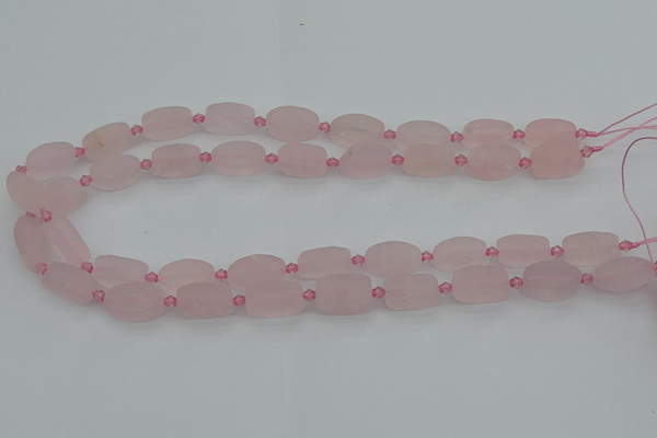 CRQ232 15.5 inches 9*16mm oval rose quartz beads wholesale