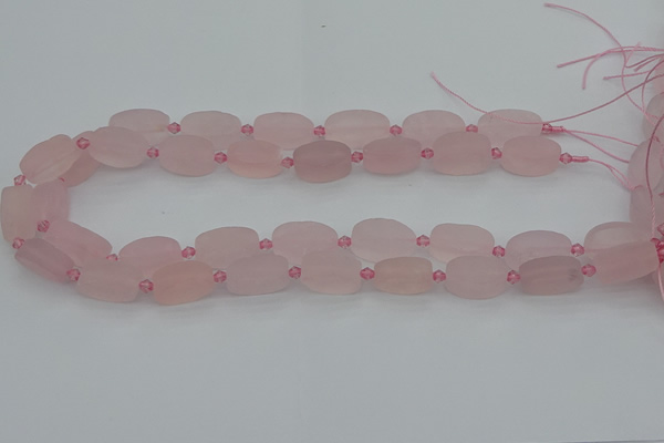 CRQ233 15.5 inches 11*18mm oval rose quartz beads wholesale