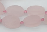 CRQ234 15.5 inches 13*20mm oval rose quartz beads wholesale