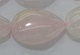 CRQ241 15.5 inches 18*25mm flat teardrop rose quartz beads