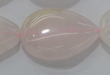 CRQ242 15.5 inches 22*30mm flat teardrop rose quartz beads