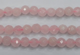 CRQ261 15.5 inches 6mm faceted round rose quartz beads