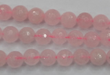 CRQ262 15.5 inches 8mm faceted round rose quartz beads