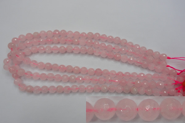 CRQ262 15.5 inches 8mm faceted round rose quartz beads