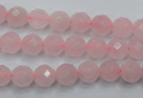 CRQ263 15.5 inches 8mm faceted round rose quartz beads