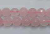 CRQ264 15.5 inches 10mm faceted round rose quartz beads