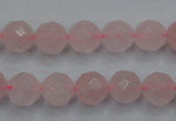 CRQ265 15.5 inches 10mm faceted round rose quartz beads