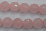 CRQ266 15.5 inches 12mm faceted round rose quartz beads